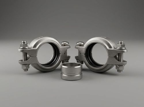 Abrazadera de cierre en acero inoxidable para carcasas de membrana de 8". Resistente y segura.