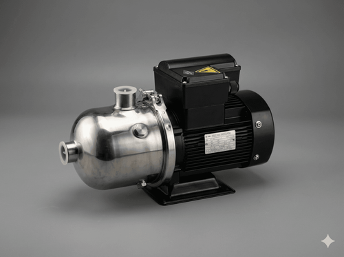 Bomba de 1 HP con cuerpo 100% inoxidable. Autocebante, ideal para agua potable y fluidos limpios.